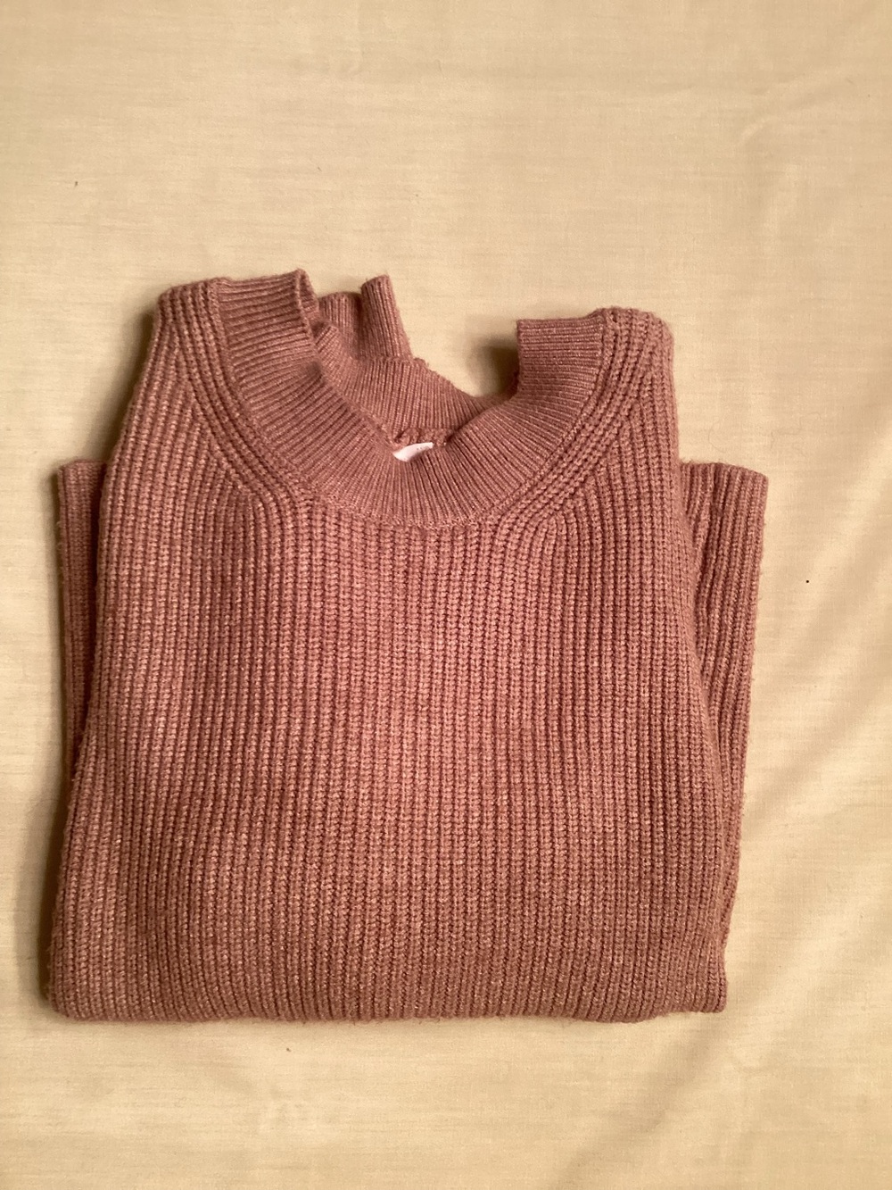 Cyrus Ladies Tan Pullover Rayon Blend Long Sleeve Sweater Size S